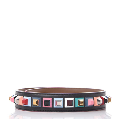 Fendi Vitello Dolce Plexiglass Bi-Color Studded Strap You Black Brownie Multicolor 2 of 4