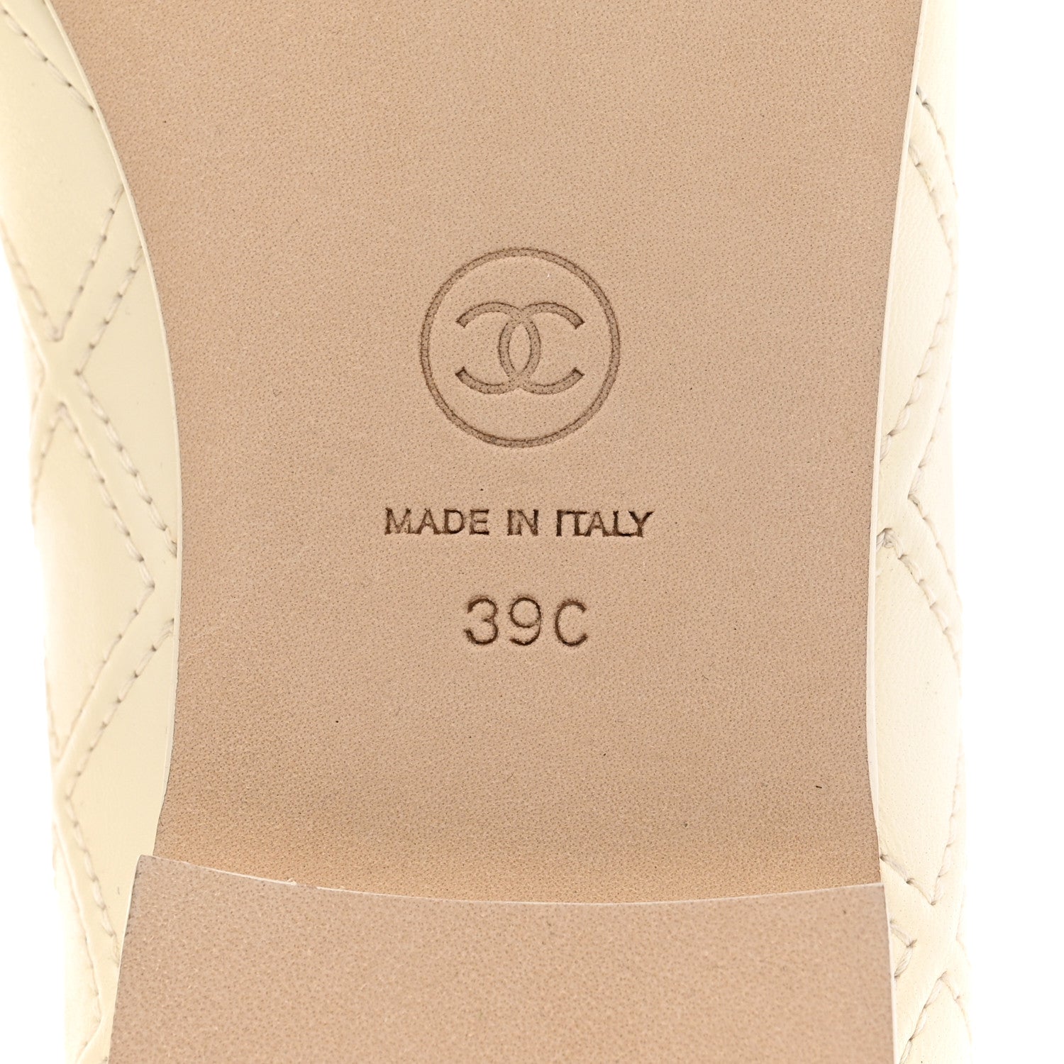 Chanel Lambskin Patent Double Stitched CC Cap Toe Ballerina Flats 39 Ivory Black 8 of 16