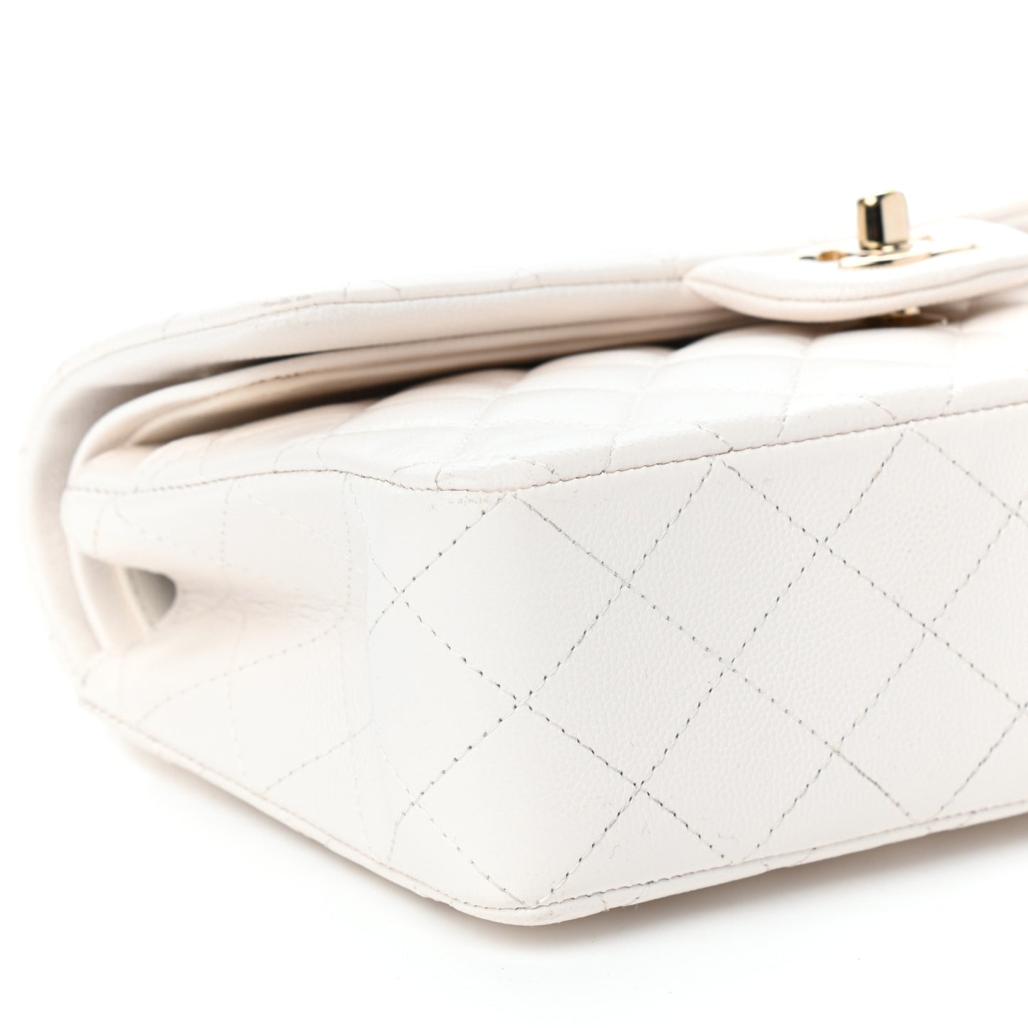 Caviar Quilted Small Double Flap White