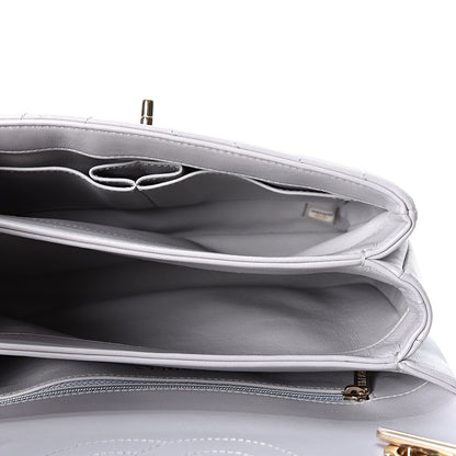 Chanel Lambskin Chevron Quilted Small Trendy CC Flap Dual Handle Bag Grey 4 of 10