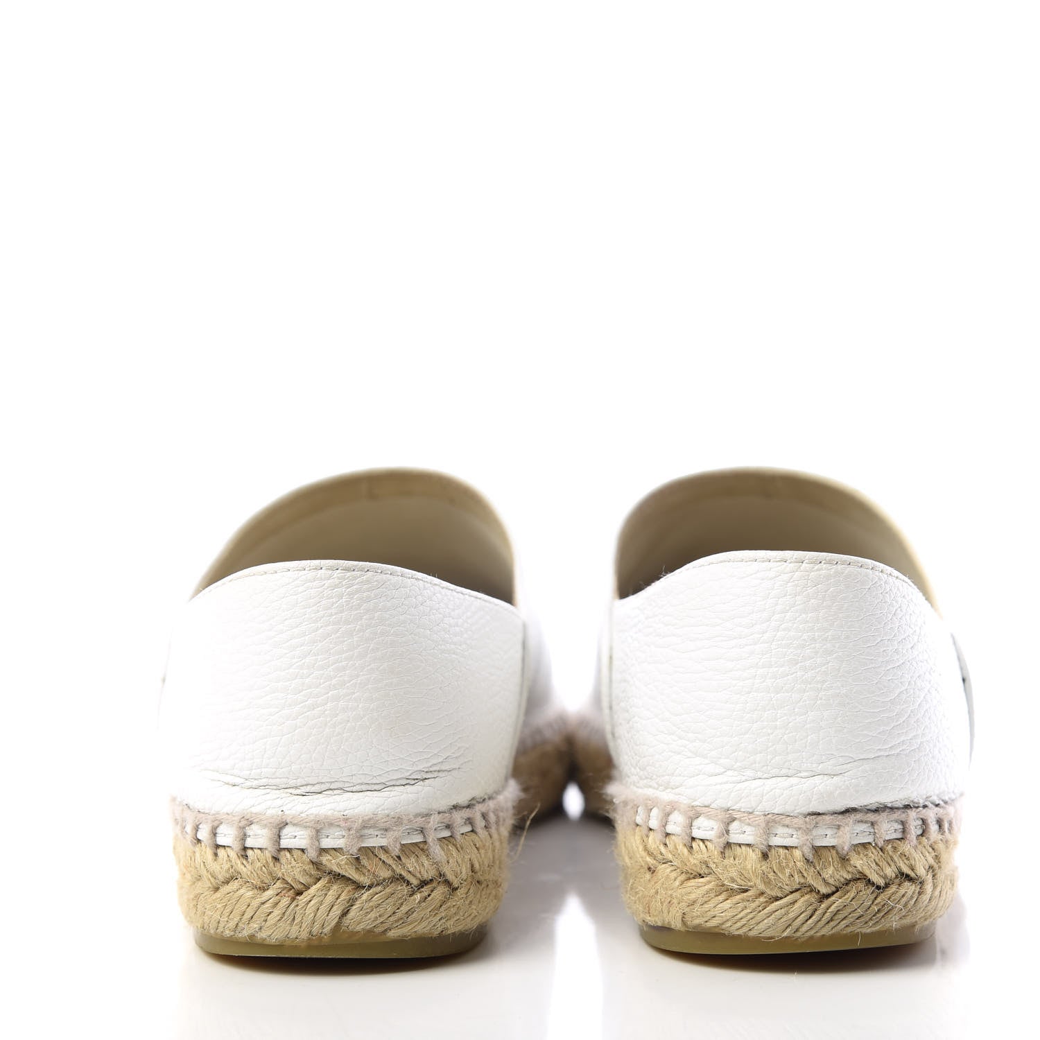 Chanel Grained Calfskin CC Espadrilles 40 White Black 7 of 10