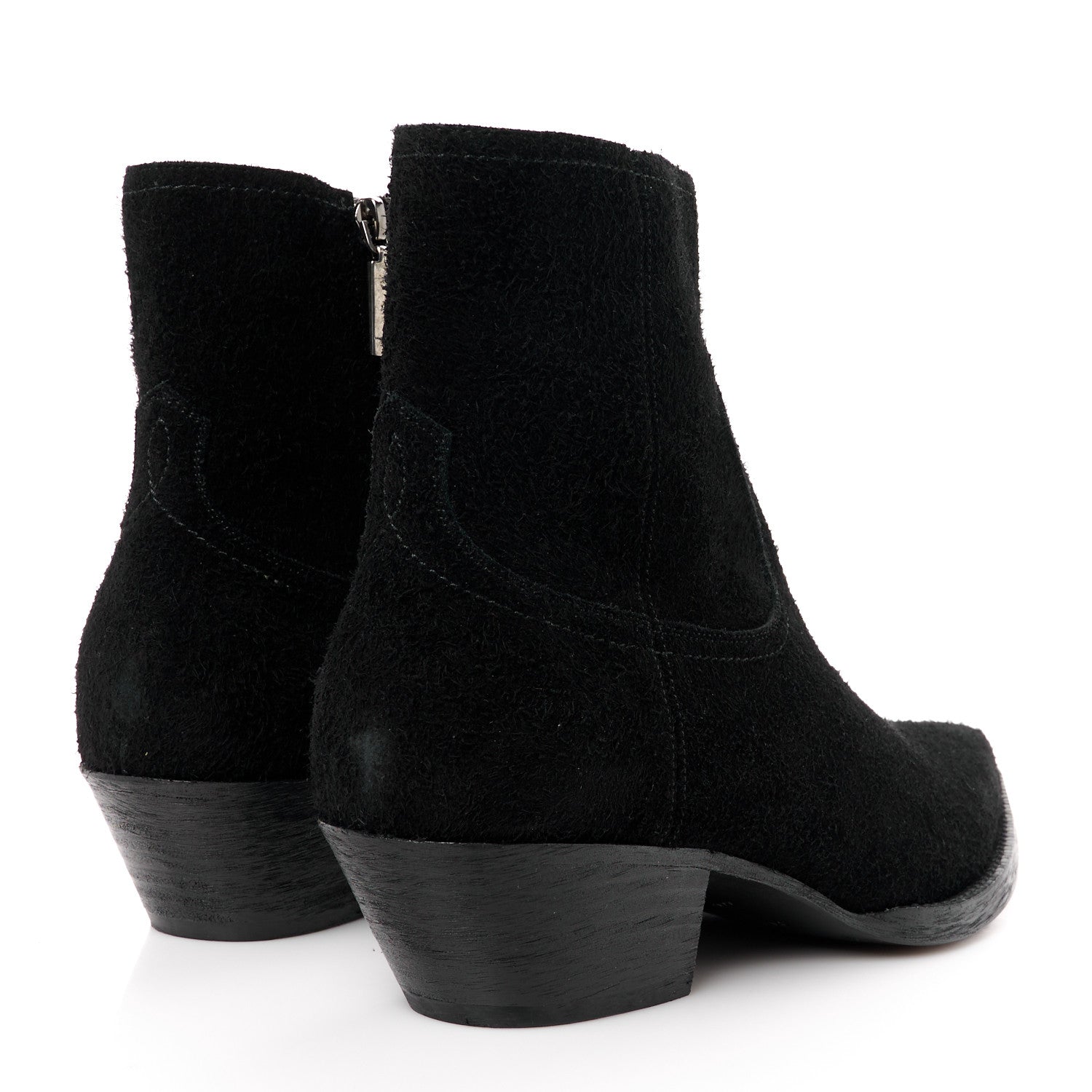 Saint Laurent Wool Crosta Lukas Zipped 40 Boots 42 Black 4 of 9
