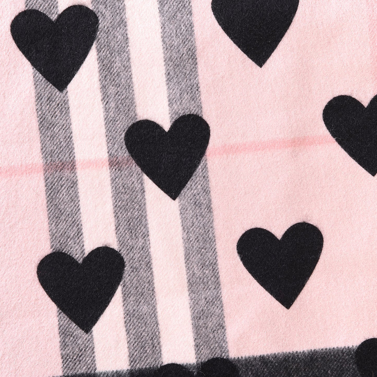 Cashmere Giant Heart Fringe Scarf Pink