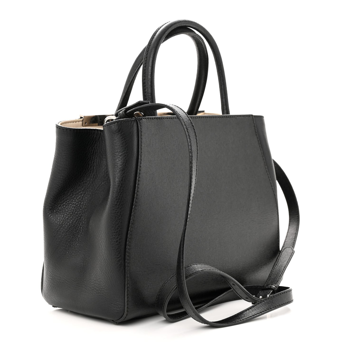 Vitello Elite Flamingo Mink Monster Charm Petite 2Jours Tote Black Multicolor