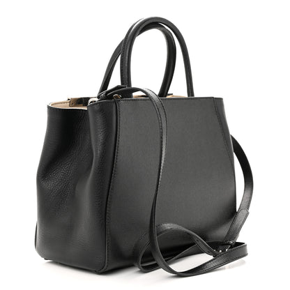 Fendi Vitello Elite Flamingo Mink Monster Charm Petite 2Jours Tote Black Multicolor 2 of 14