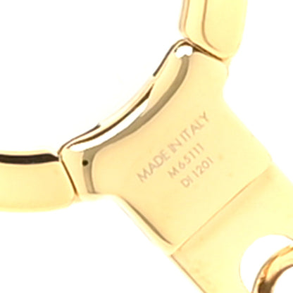 Louis Vuitton Brass Enamel Fleur De Monogram Bag Charm Chain Gold 4 of 4