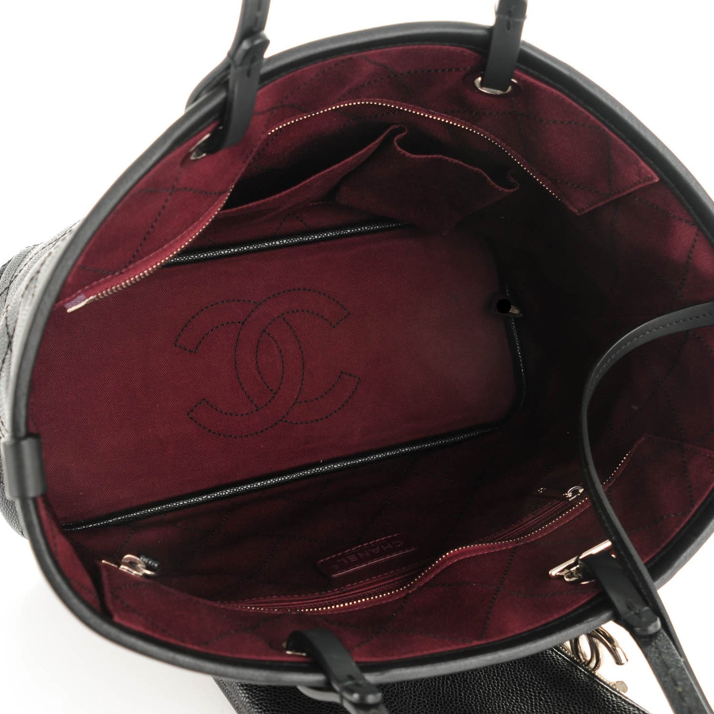 Grained Calfskin Shopping Fever Tote Black
