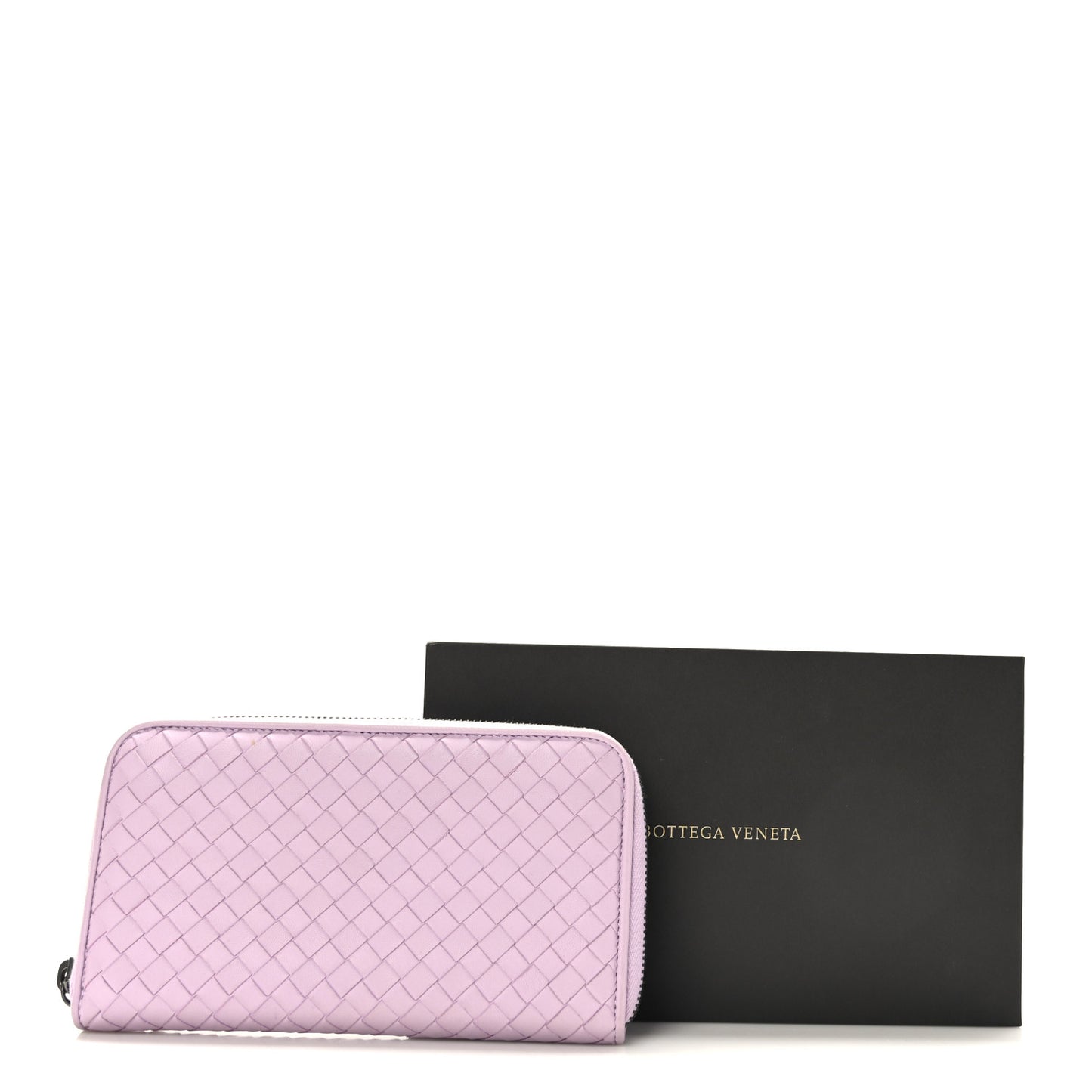 Nappa Intrecciato Zip Around Wallet Lilac