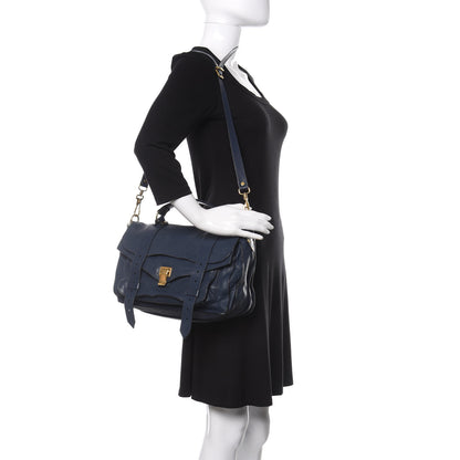 Proenza Schouler Lambskin Medium PS1 Satchel Midnight 2 of 11