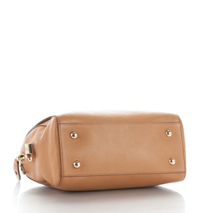 Mulberry Glossy Goatskin Small Del Rey Satchel Fudge 4 of 7
