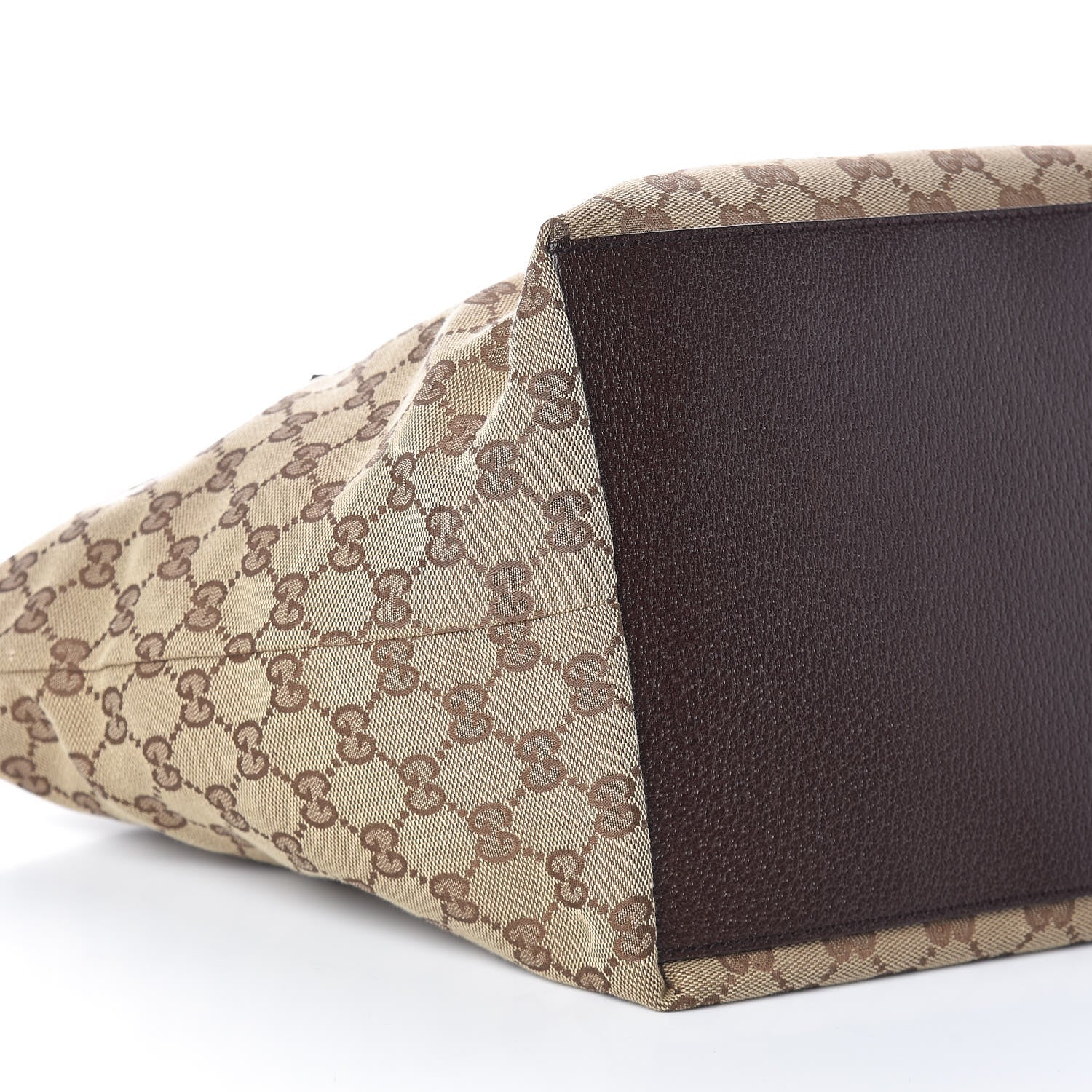 Gucci GG Monogram Medium Web Handle Bucket Tote Dark Brown 8 of 10