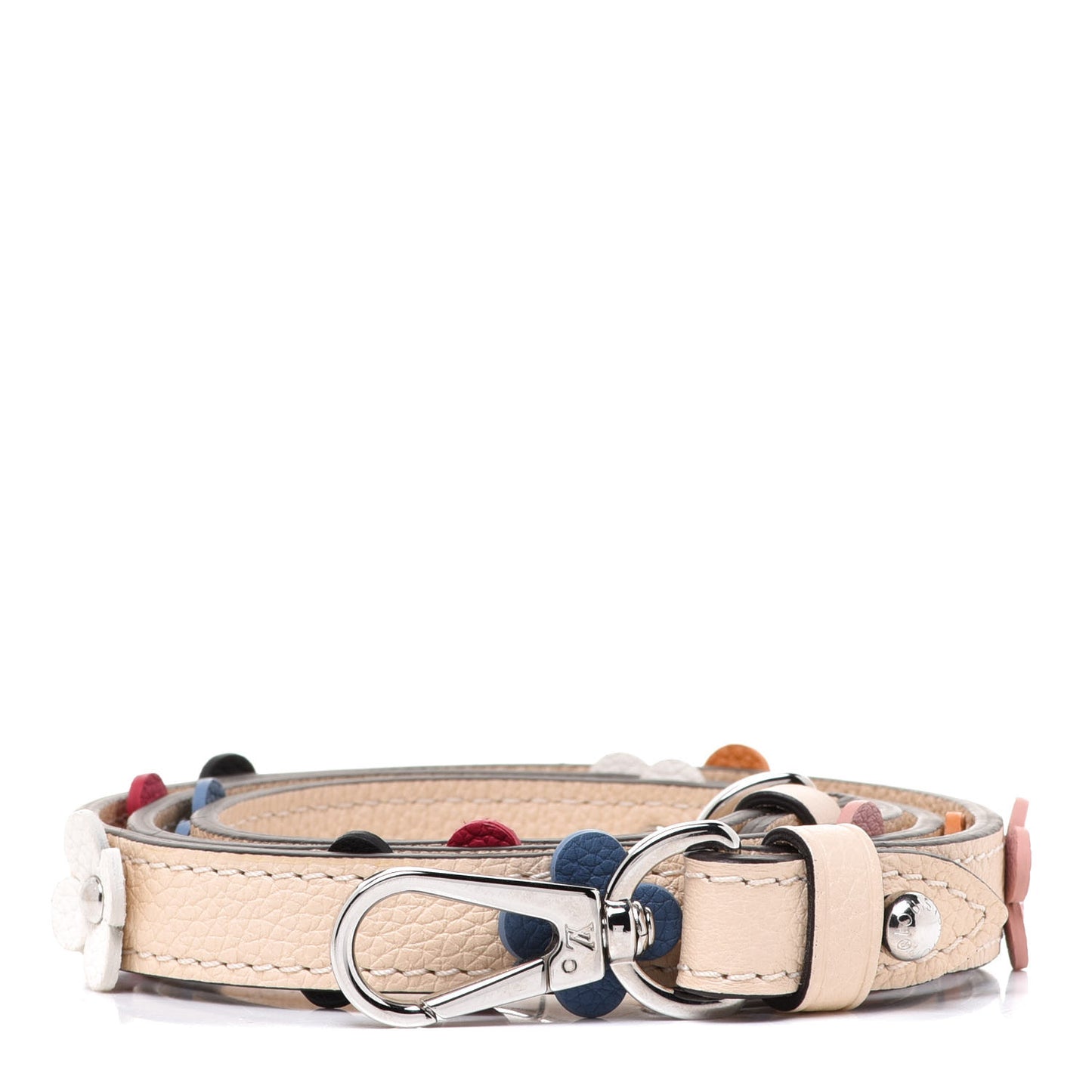 Calfskin Flowers Strap Creme