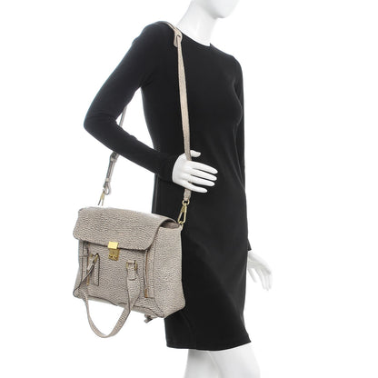 3.1 Phillip Lim 3.1 Textured Calfskin Large Pashli Satchel Tote Bag Brown Beige 2 of 19