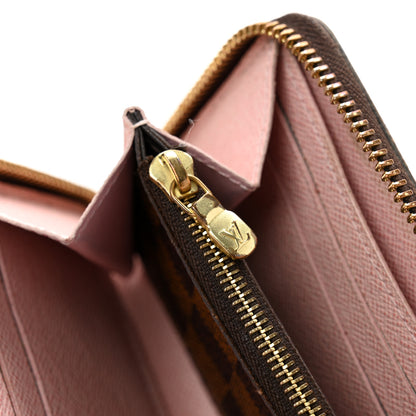 Louis Vuitton Damier Ebene Clemence Wallet Rose Ballerine 9 of 12
