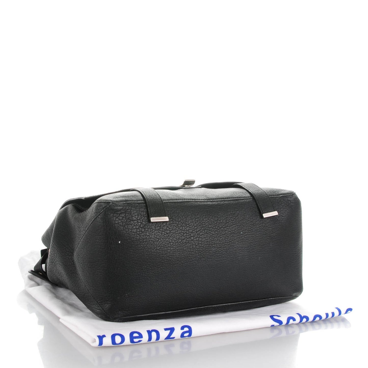 Calfskin Lizard Embossed Large Courier Bag Black