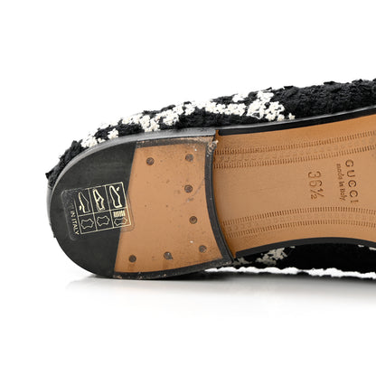 Gucci Tweed GG Monogram Horsebit Womens Jordaan Loafers 36.5 Black Natural 17 of 18