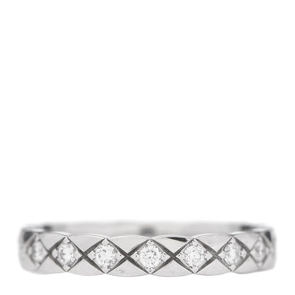 Chanel 18K White Gold Diamond Mini Coco Crush Ring 53 6.5 3 of 5