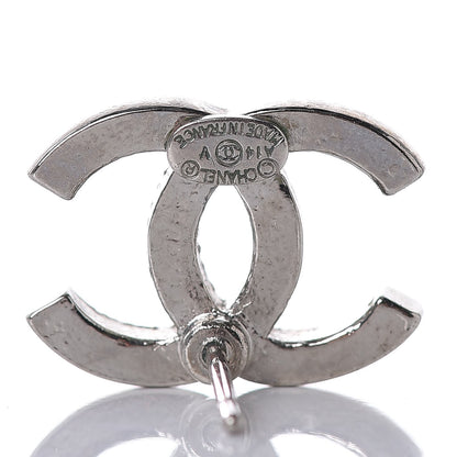 Chanel Crystal CC Earrings Silver 4 of 4