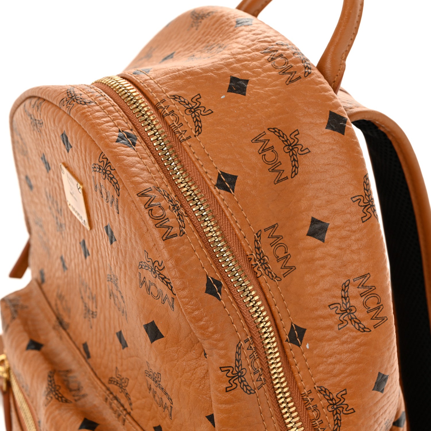 MCM Visetos Small Side Stud Stark Backpack Cognac 11 of 14