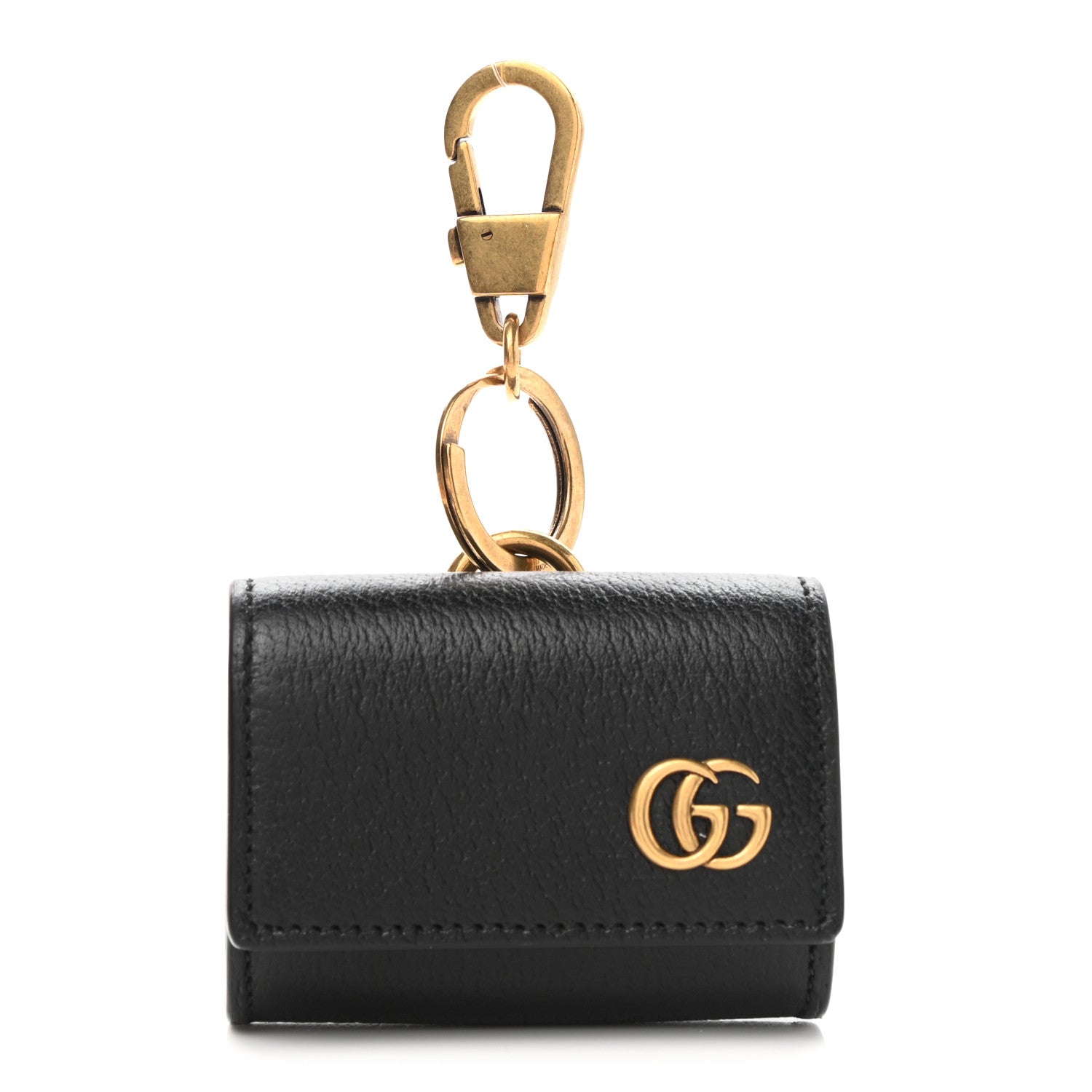 Gucci Calfskin Boar Effect GG Marmont AirPods Pro Case Black 1 of 5