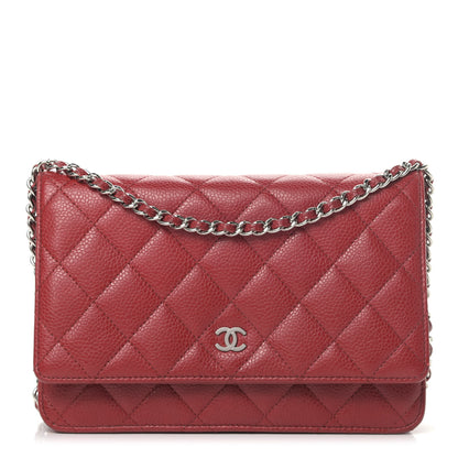 Chanel Caviar Quilted Wallet On Chain WOC Red 1 of 6