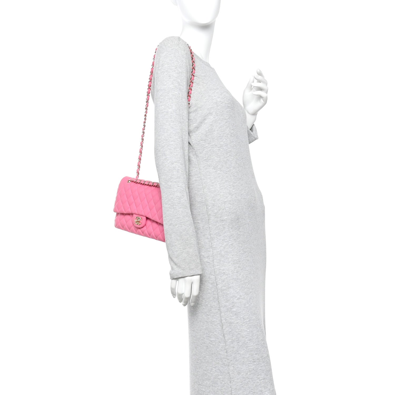 Chanel Caviar Quilted Medium Double Flap Pink 2 of 11