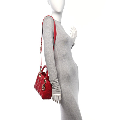 Christian Dior Lambskin Cannage Small My ABCDior Lady Dior Red 2 of 10