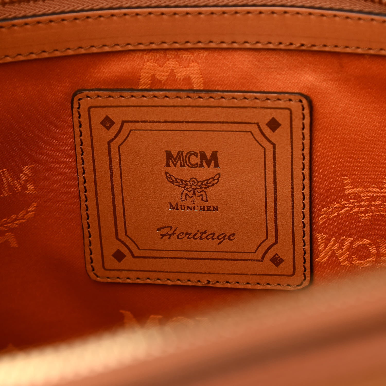 MCM Visetos Heritage Bowler Bag Cognac 6 of 11