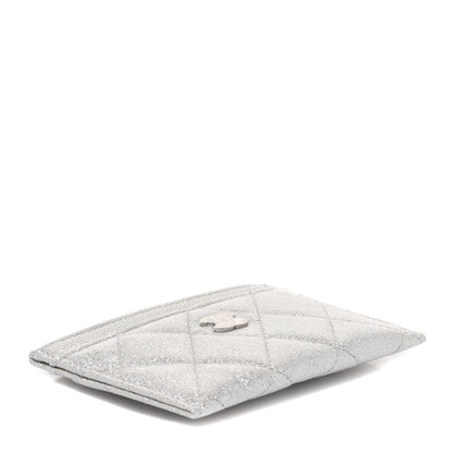 Chanel Glittered Metallic Caviar Quilted Card Holder Silver 4 of 9