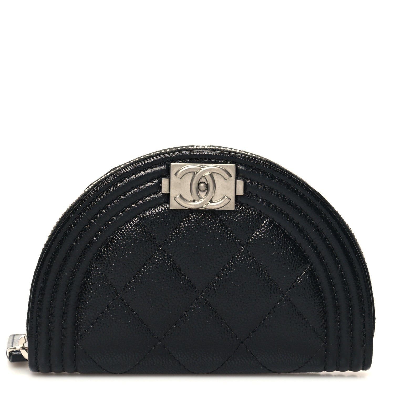 Chanel Caviar Quilted Boy Zipped Coin Purse Black 1 of 9