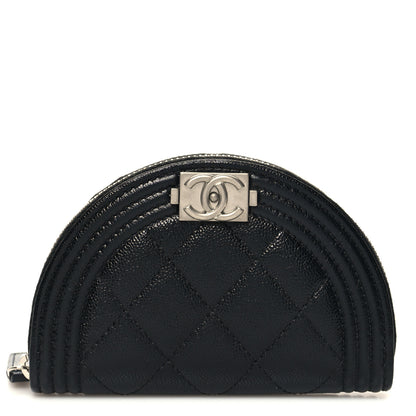 Chanel Caviar Quilted Boy Zipped Coin Purse Black 1 of 9