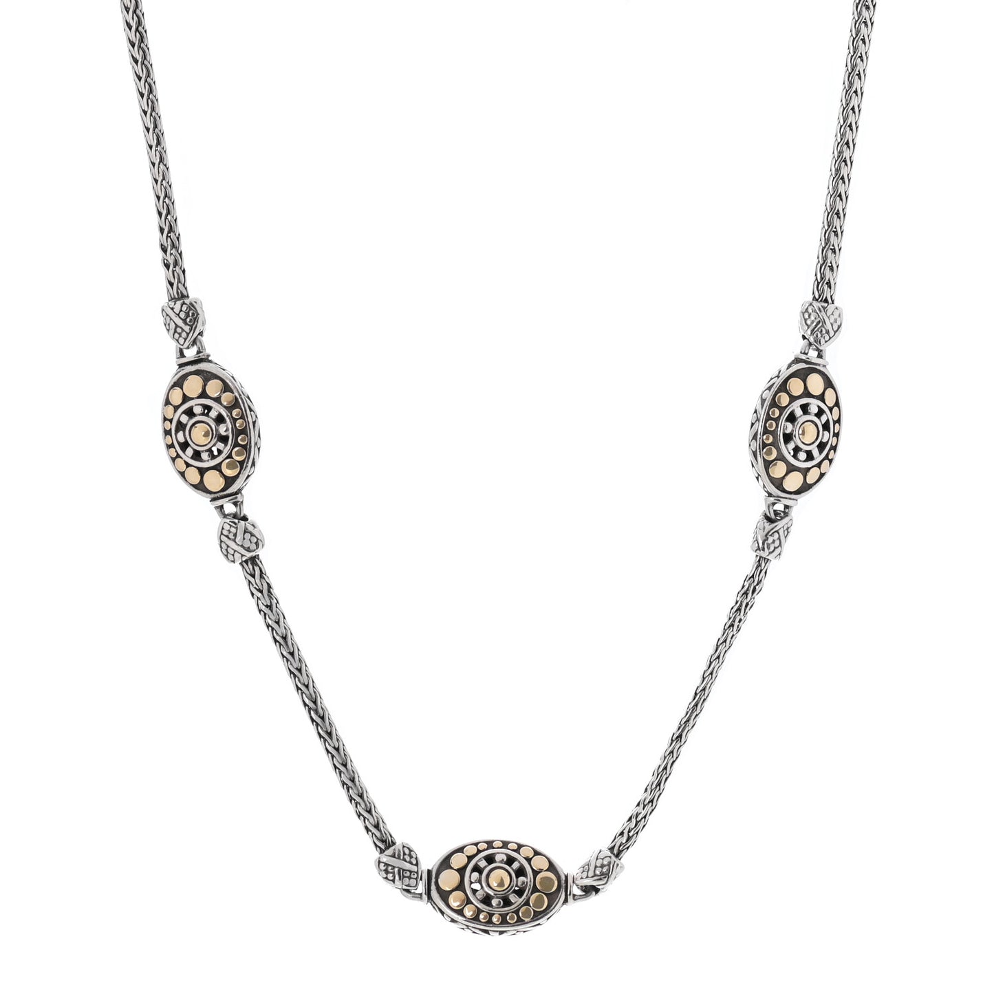 Sterling Silver 18K Yellow Gold Jaisalmer Oval Sautoir Necklace