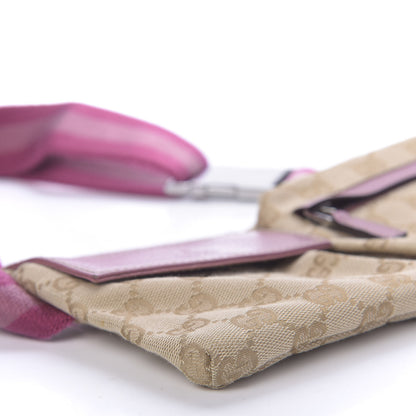 Gucci GG Monogram Web Double Pocket Belt Bag Pink 6 of 9