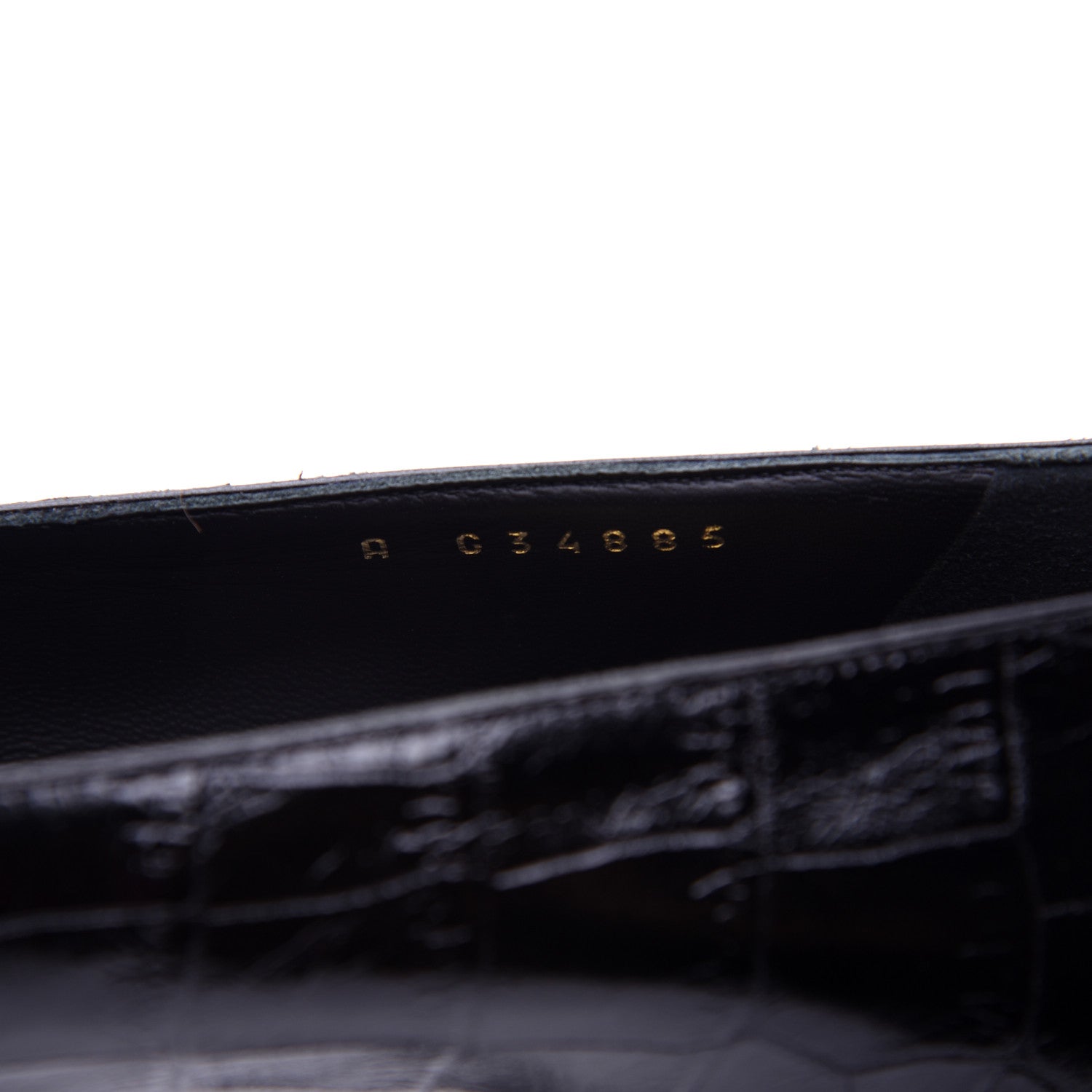 Chanel Crocodile Embossed Crumpled Patent Cap Toe Pumps 39.5 Black 8 of 13