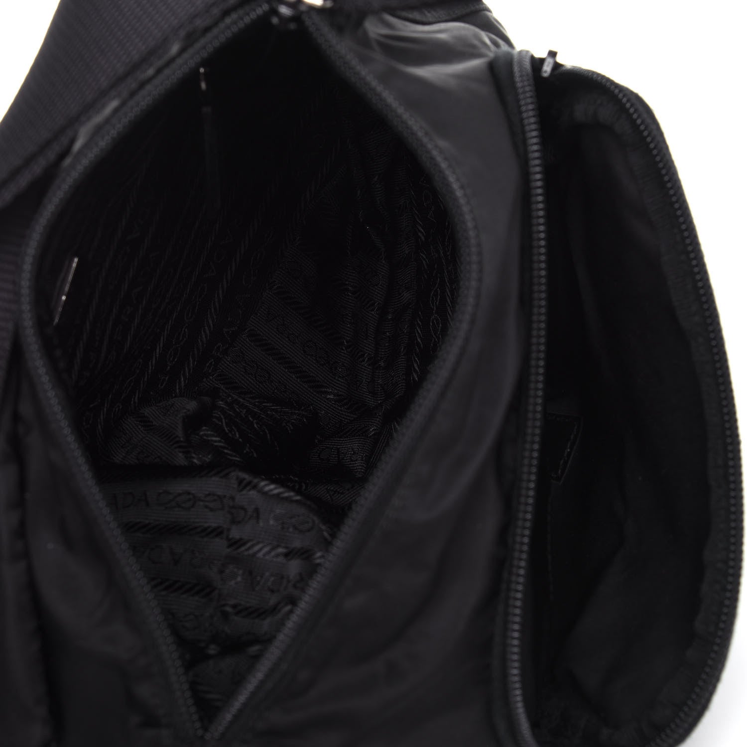 Prada Tessuto Nylon Single Buckle Messenger Bag Black 4 of 9