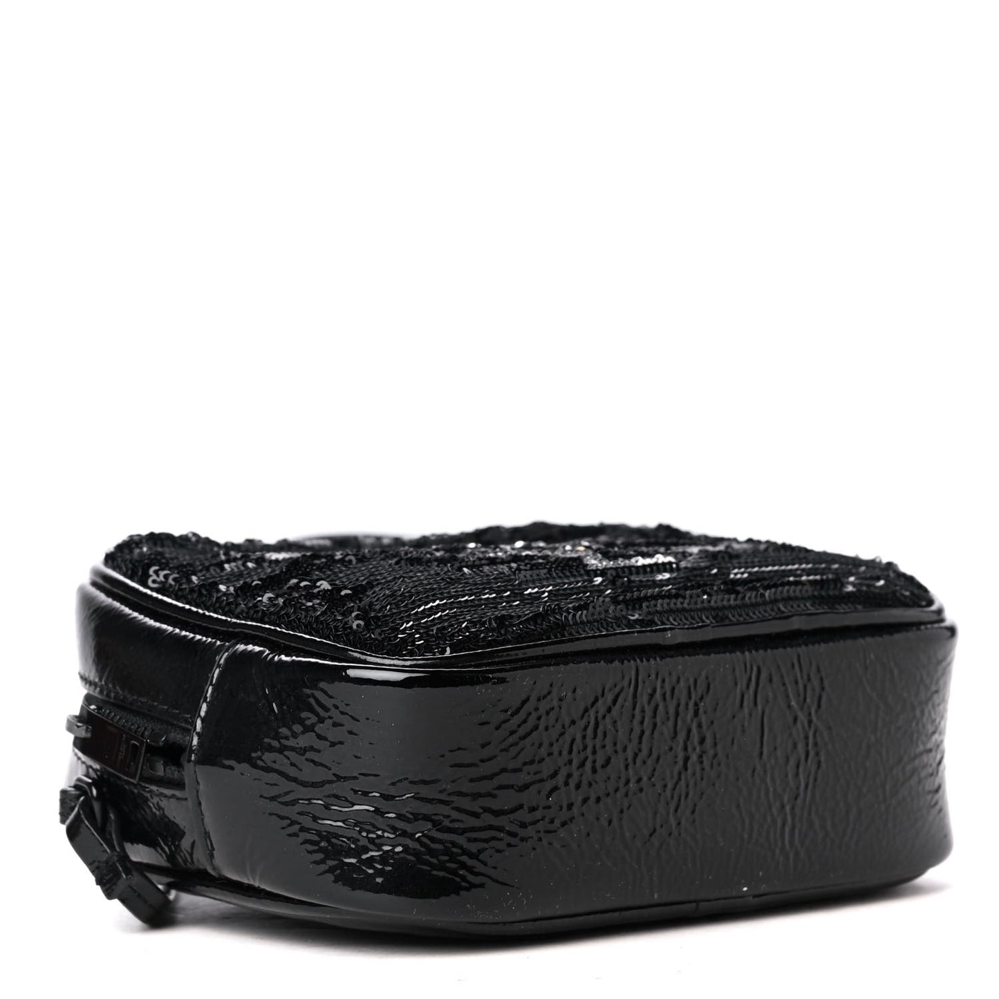Sequin Patent Monogram Blogger Bag Black