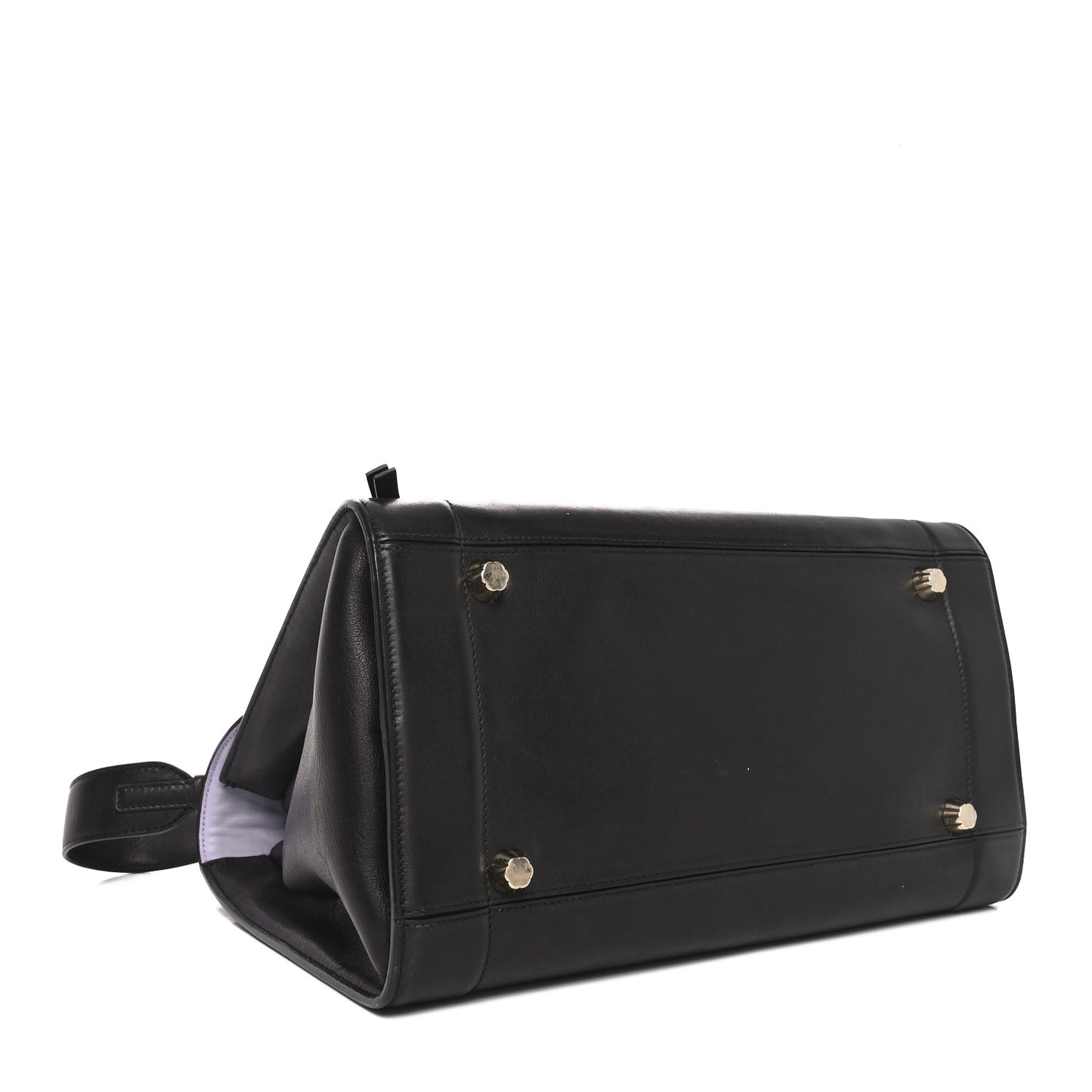 Calfskin Sofia Rainbow Top Handle Bag Black
