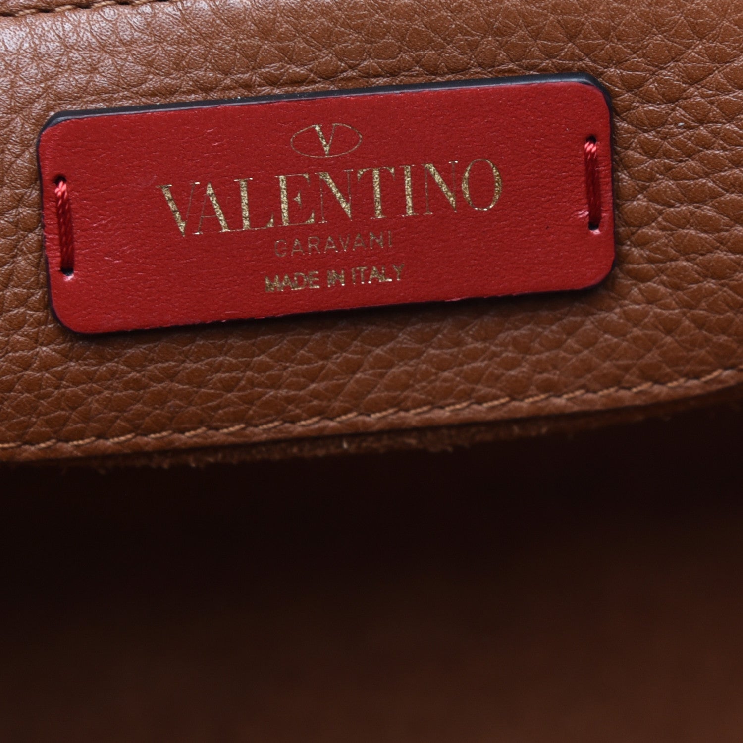 Valentino Garavani Grained Calfskin Small Rockstud Shoulder Tote Bright Cognac 6 of 8
