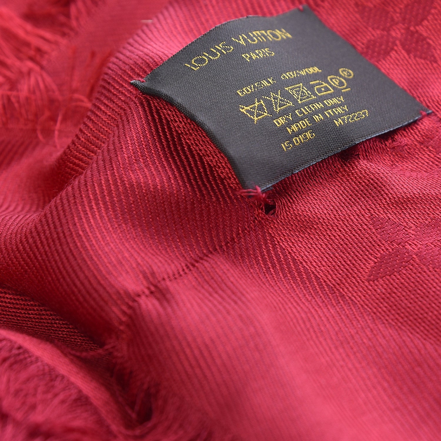 Louis Vuitton Silk Wool Monogram Shawl Pomme D'Amour 7 of 13