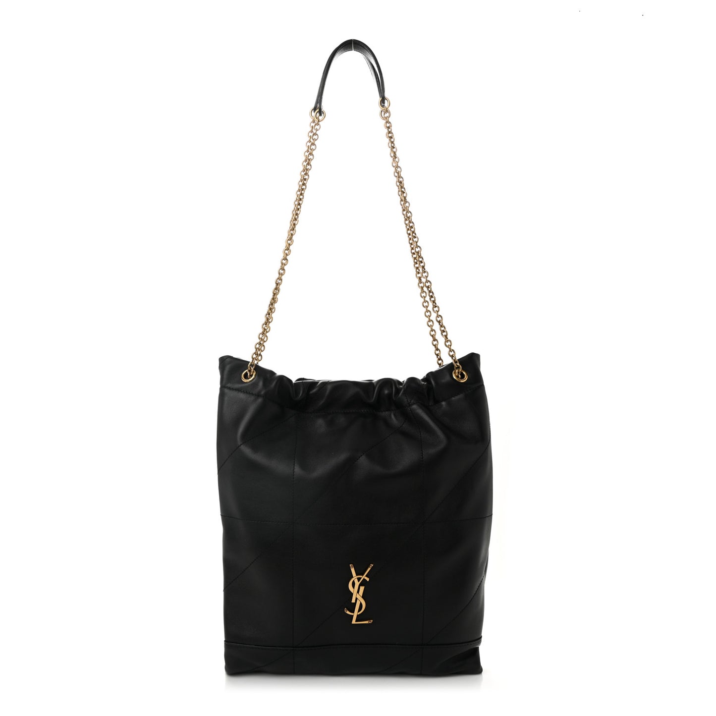 Lambskin Matelasse Monogram Medium Jamie 4.3 Pochon Black
