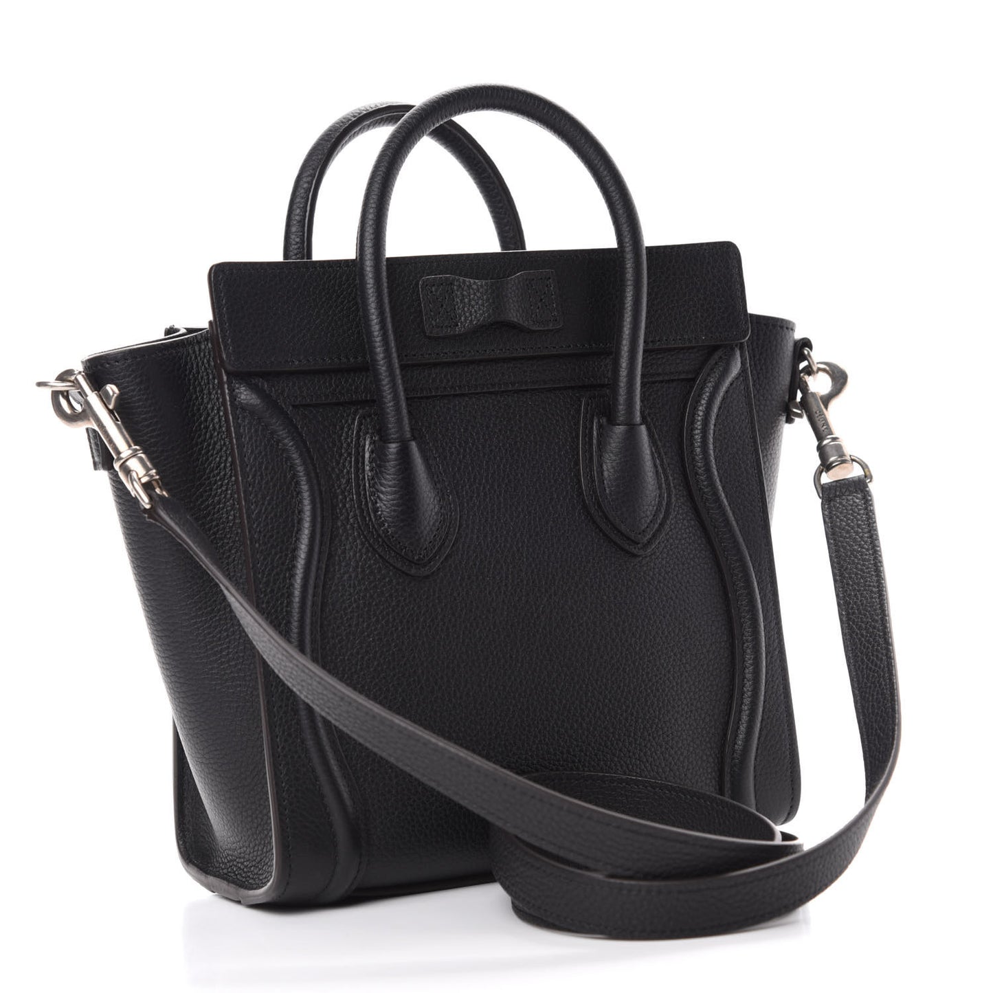 Drummed Calfskin Nano Luggage Black