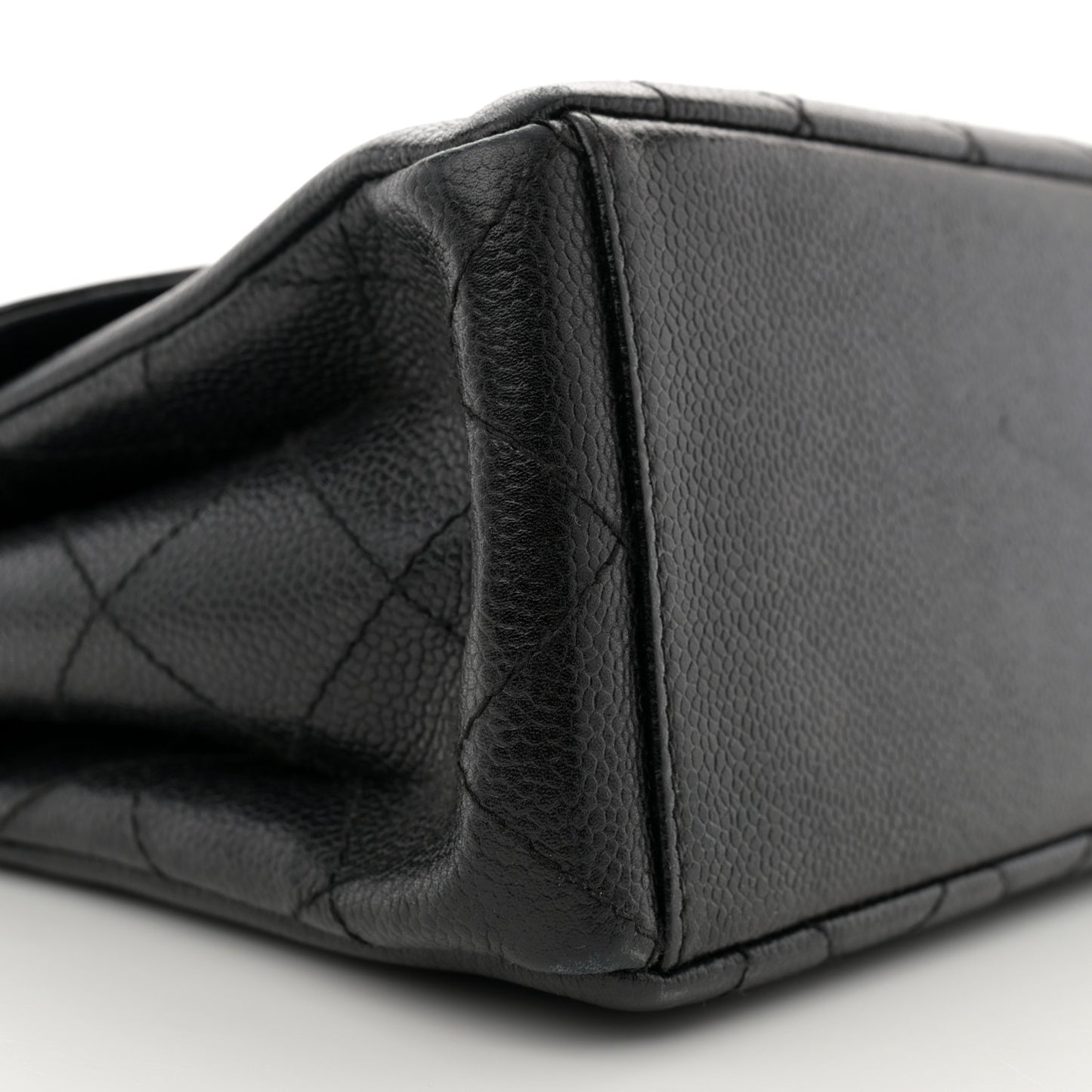 Caviar Quilted Flap Shoulder Bag Black