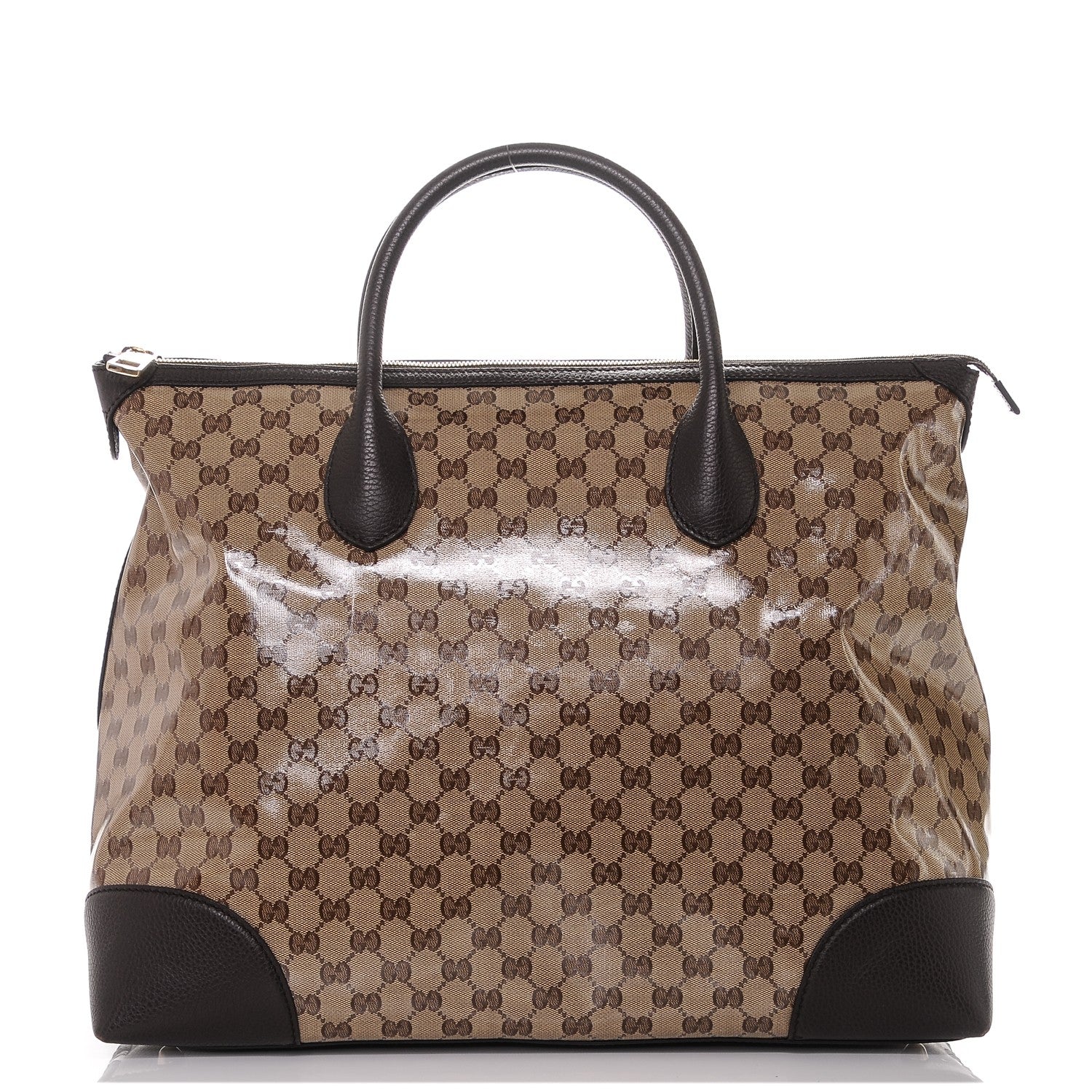 Gucci Crystal Monogram Large Tote Dark Brown 1 of 7