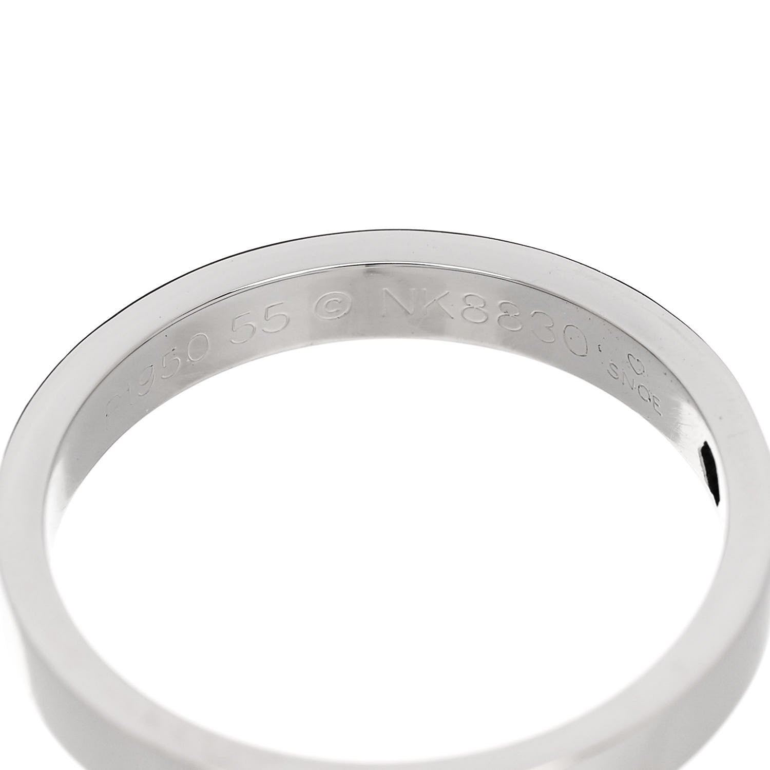 Cartier Platinum Diamond 3mm C De Cartier Wedding Band Ring 55 7.25 4 of 4