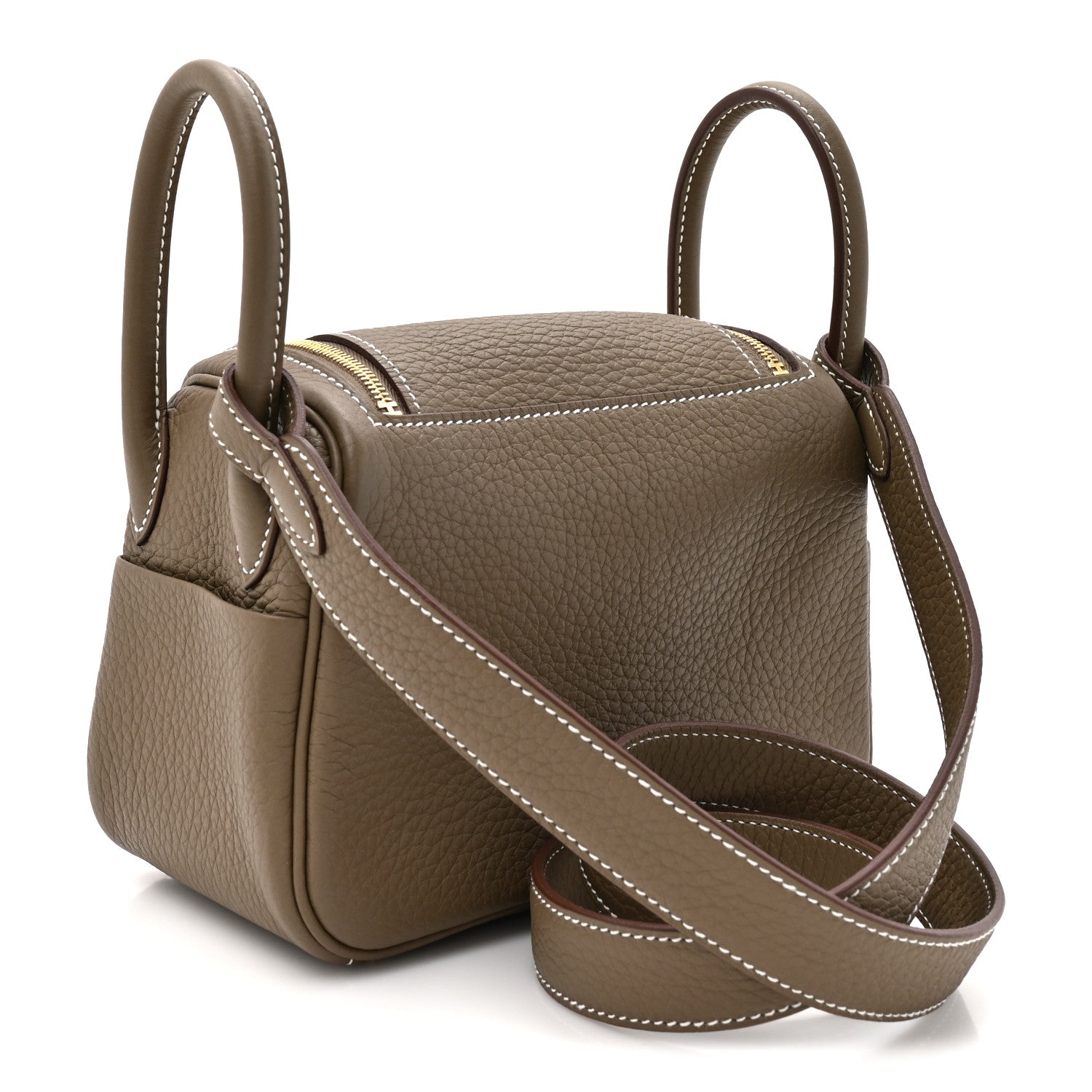Hermes Taurillon Clemence Mini Lindy 20 Etoupe 2 of 10