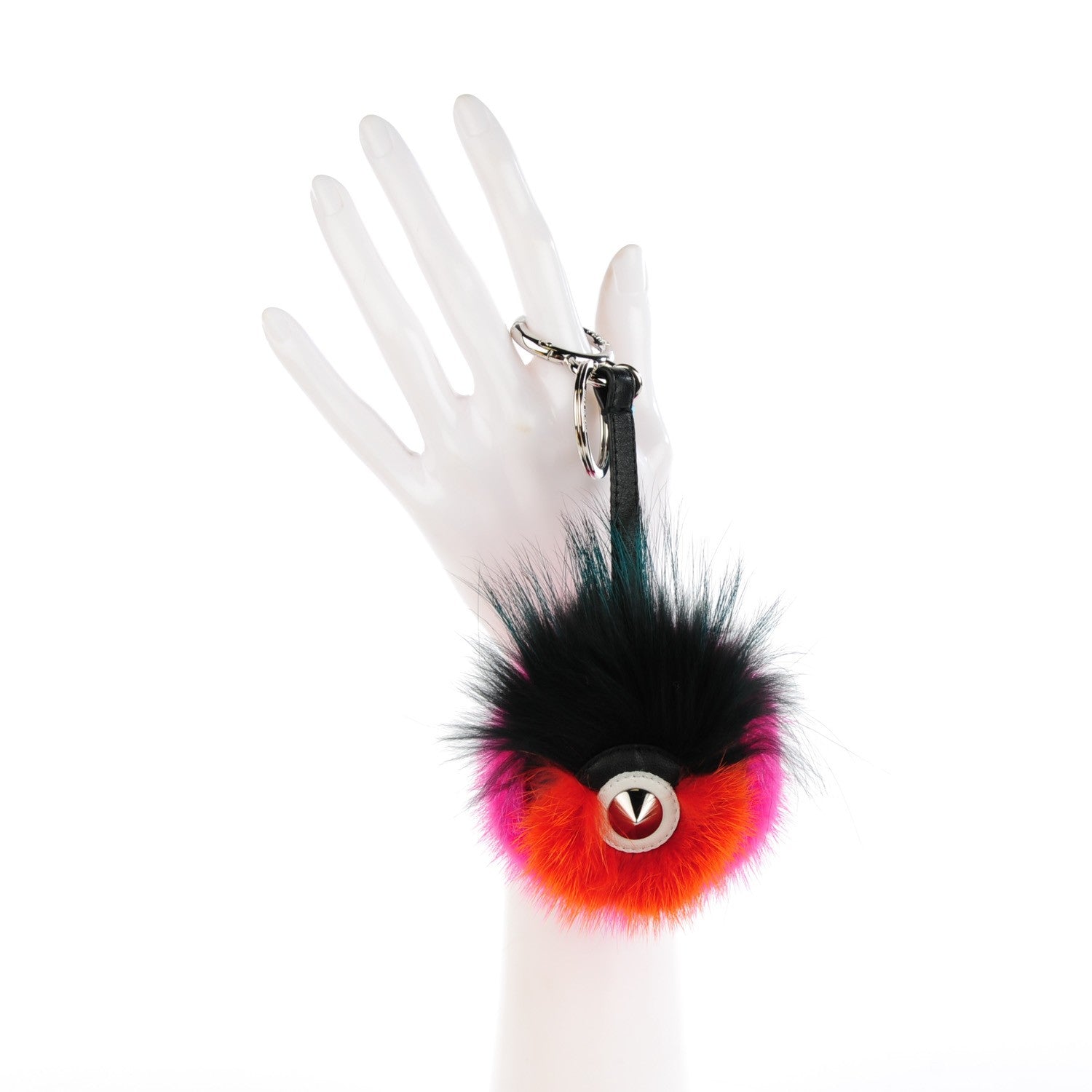 Fendi Mink Fox Fur QuTweet Coucou Bag Bug Charm Pink 2 of 4