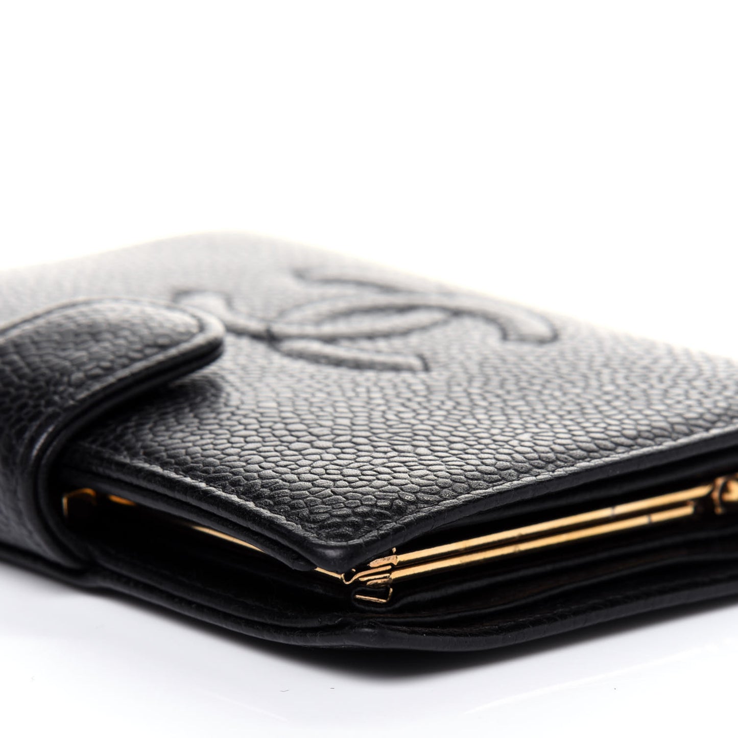 Caviar Timeless CC Compact French Wallet Black
