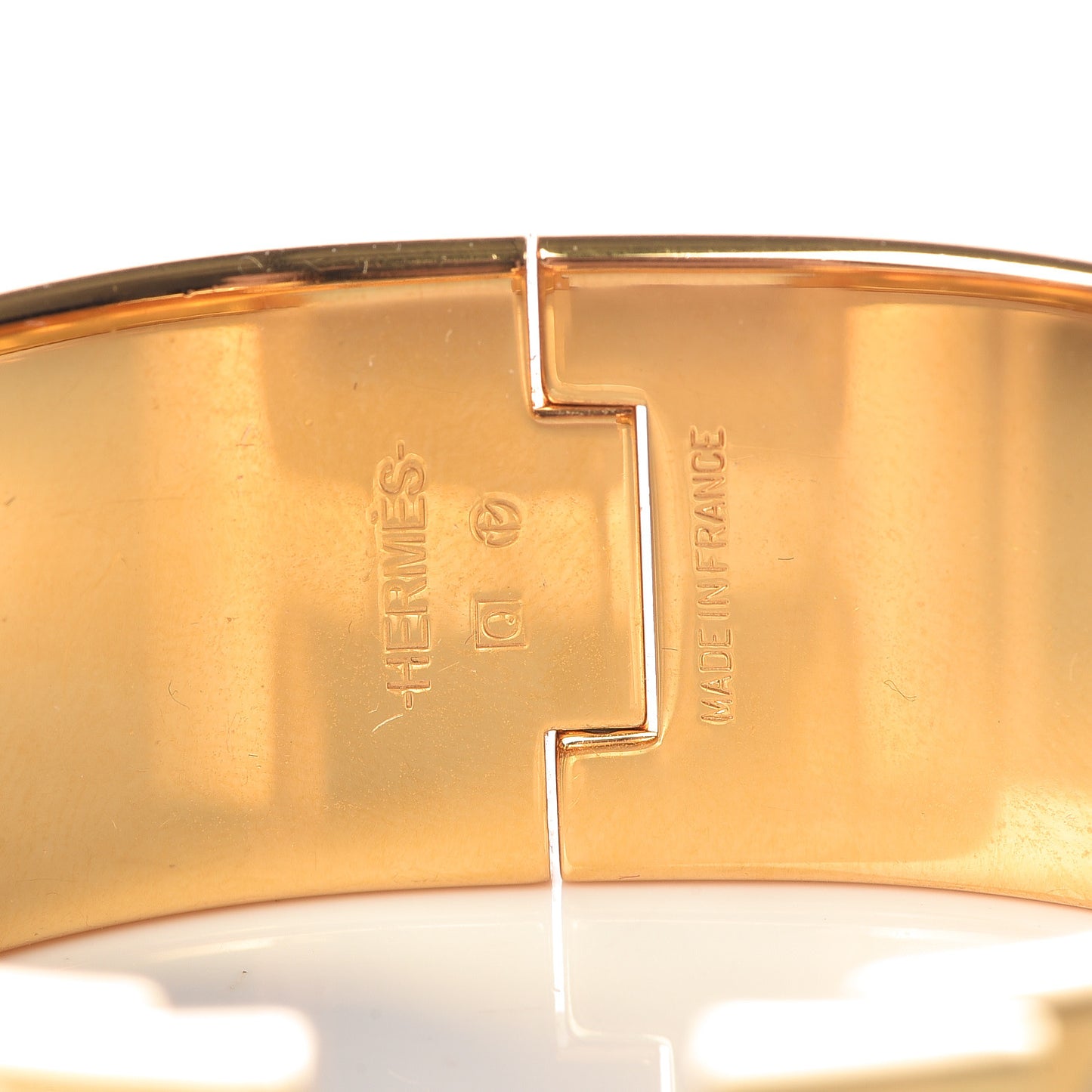 Enamel Wide Clic Clac H Bracelet GM White