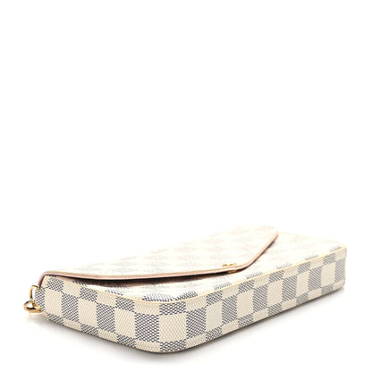Louis Vuitton Damier Azur Pochette Felicie Chain Wallet Rose Ballerine 4 of 8