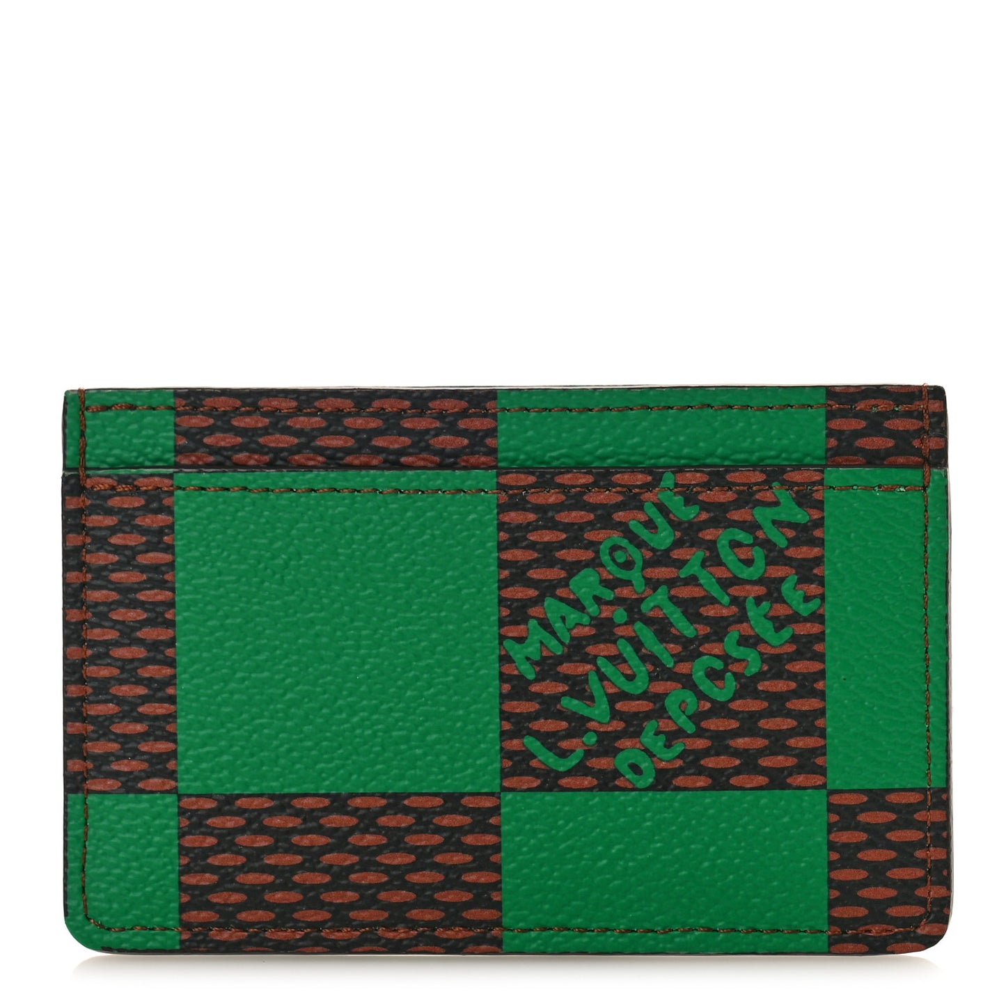 Damier Pop Porte Cartes Simple Green